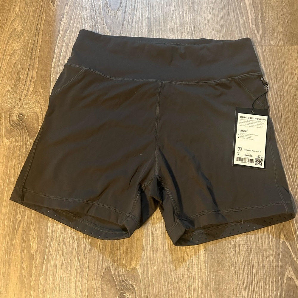 Stayput shorts BARBELL shorts. Soft & supportive with no slip protection.